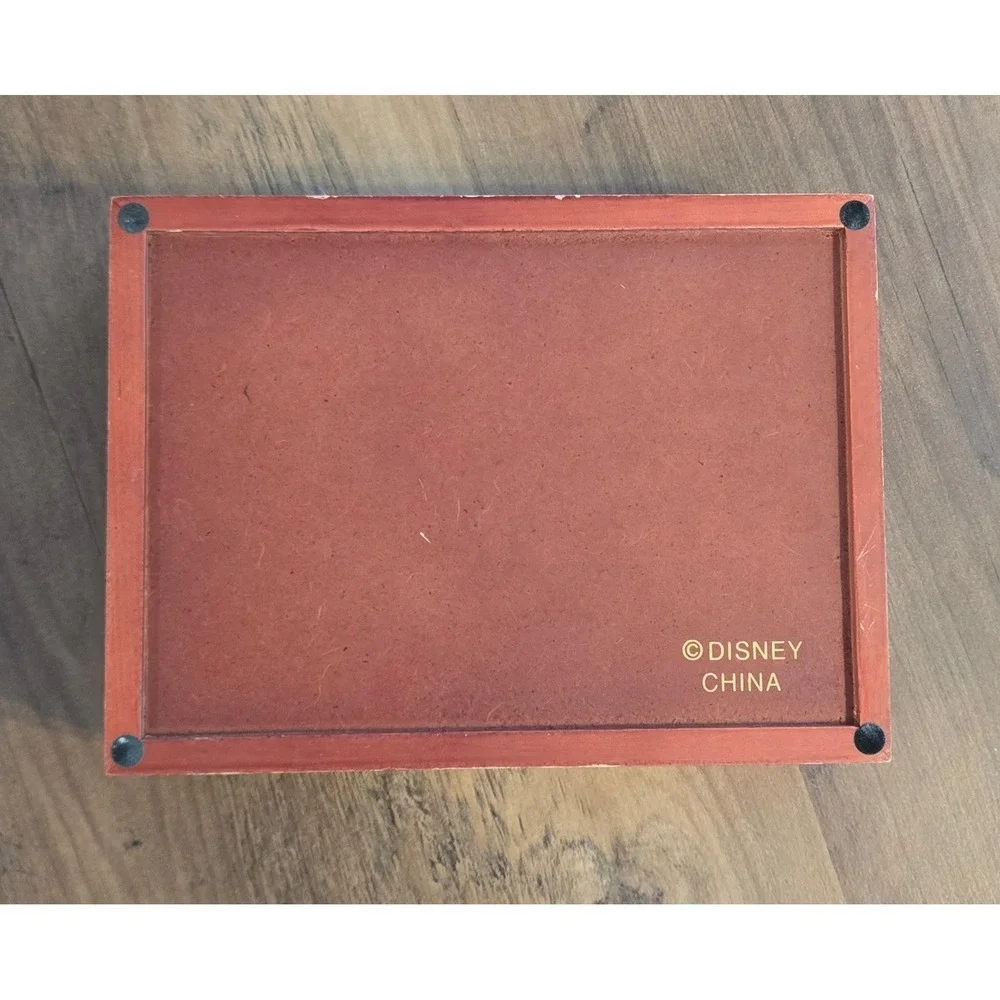 Walt Disney World Mickey Mouse Photo Wood Trinket Jewelry Keepsake Box
